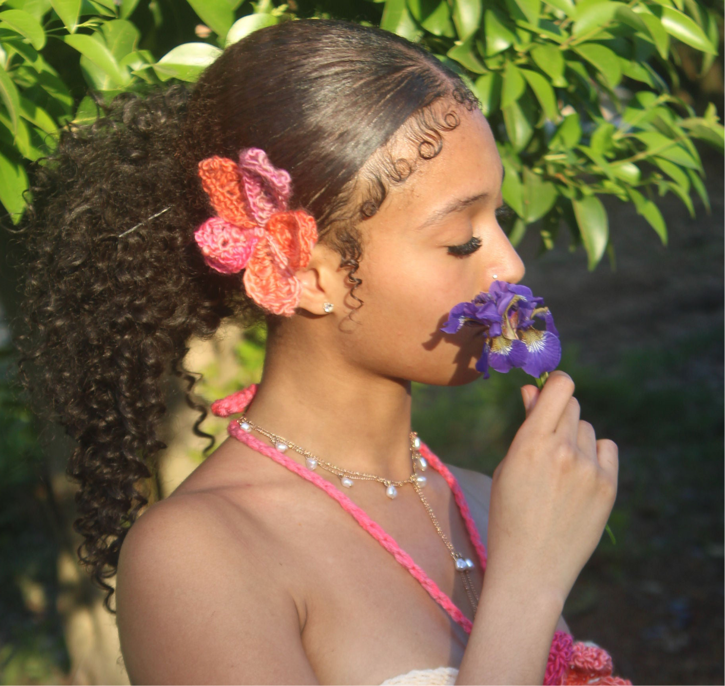 Crochet Flower Hair Clip