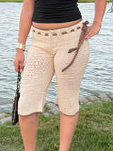 Beige Scrunch Capri