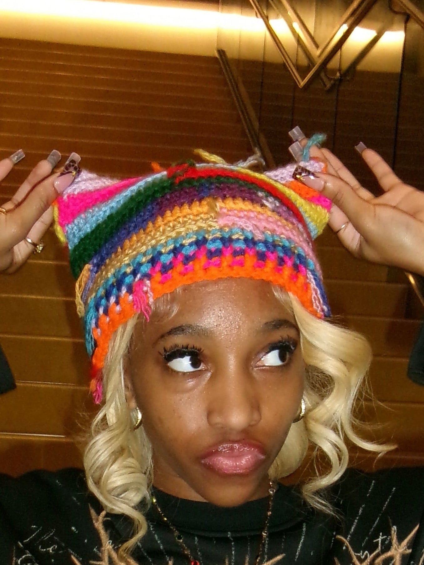 Scrap Yarn Cat Beanie