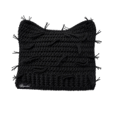 Gorro de punto con diseño de gato desgastado