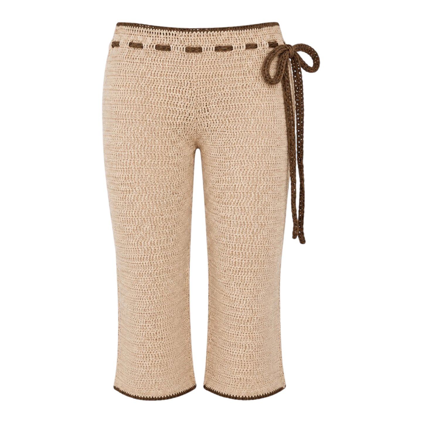 Beige Scrunch Capri
