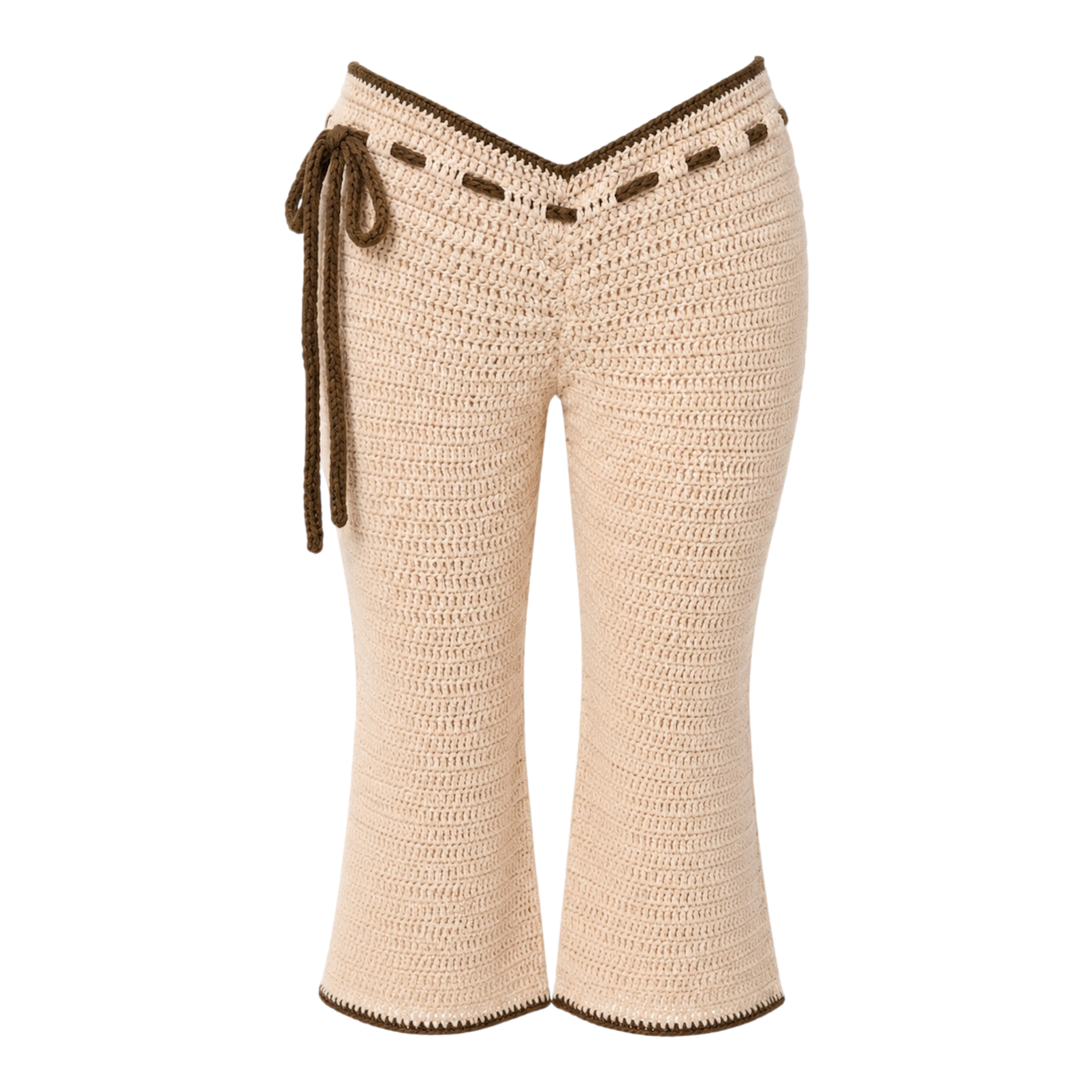 Beige Scrunch Capri