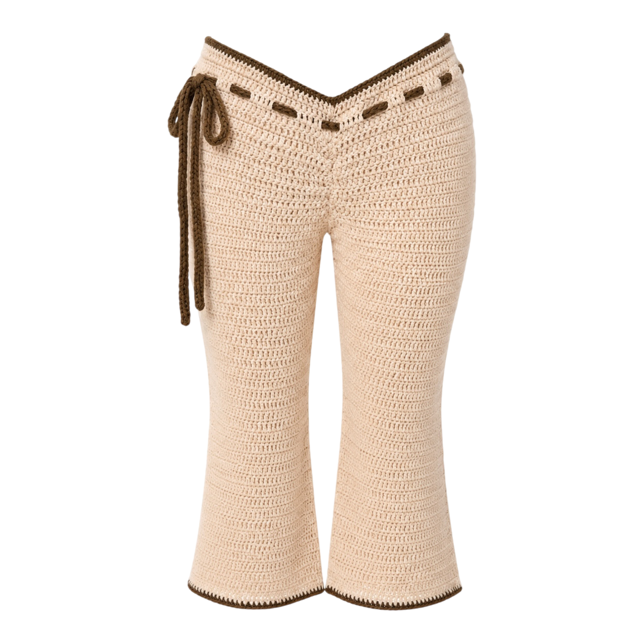 Beige Scrunch Capri
