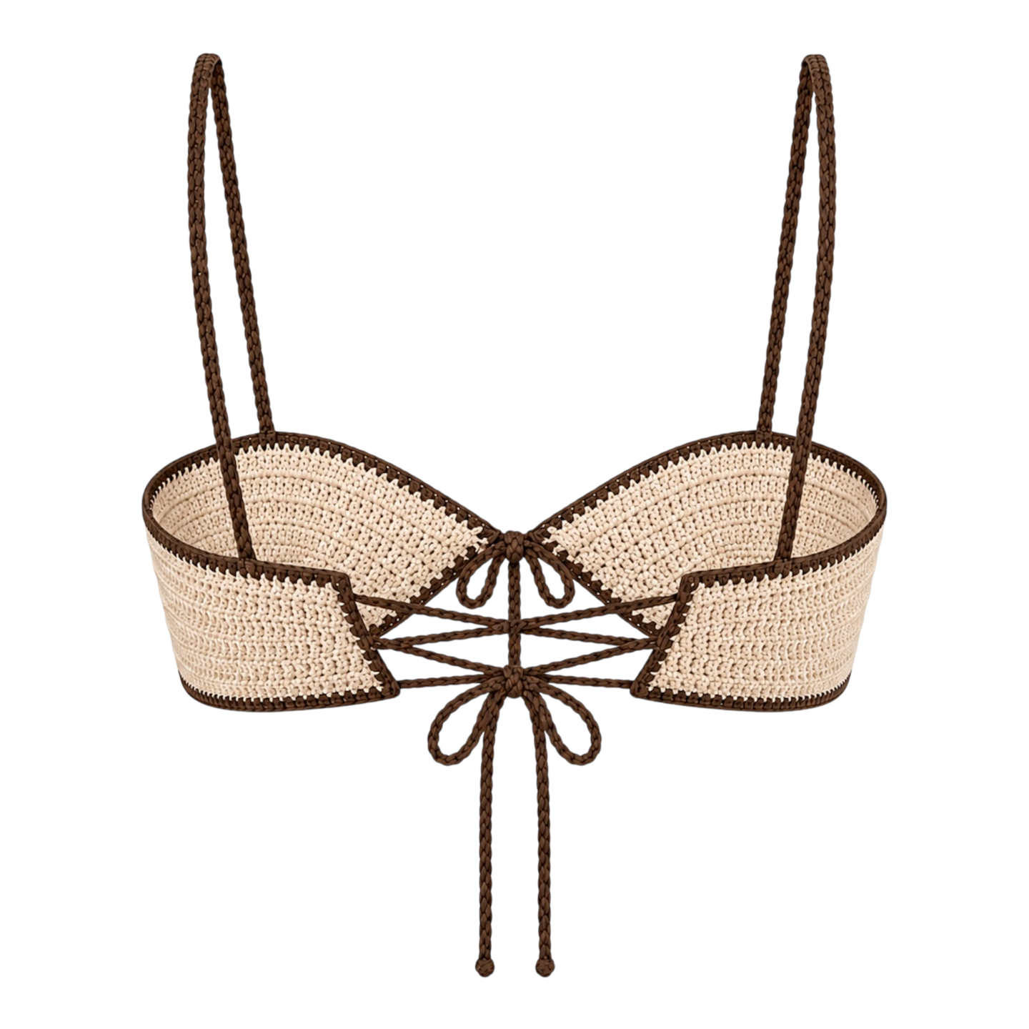 Beige Lace-Up Top