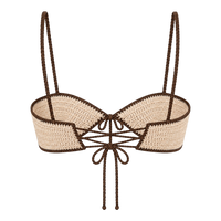 Beige Lace-Up Top