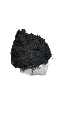 Gorro de punto con diseño de gato desgastado